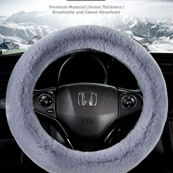 Set de trei piese acoperire volan velur iarnă — Potrivire universală, Antiderapant, Include acoperire volan, acoperire levier viteze, acoperire frână de mână
