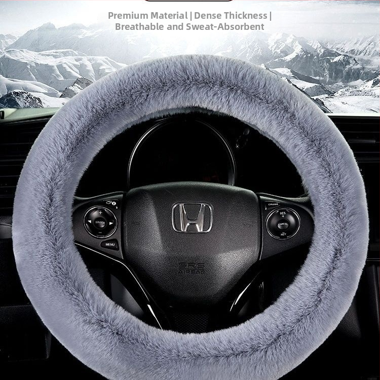 Set de trei piese acoperire volan velur iarnă — Potrivire universală, Antiderapant, Include acoperire volan, acoperire levier viteze, acoperire frână de mână