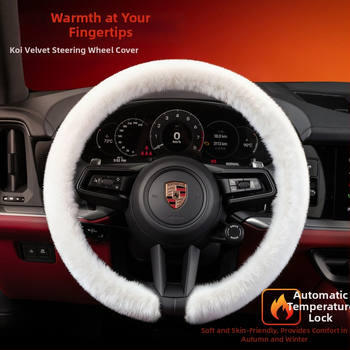 Husă de volan din velur, Cool Car Jun, potrivită pentru toate anotimpurile, compatibilă cu majoritatea volanelor, instalare universală