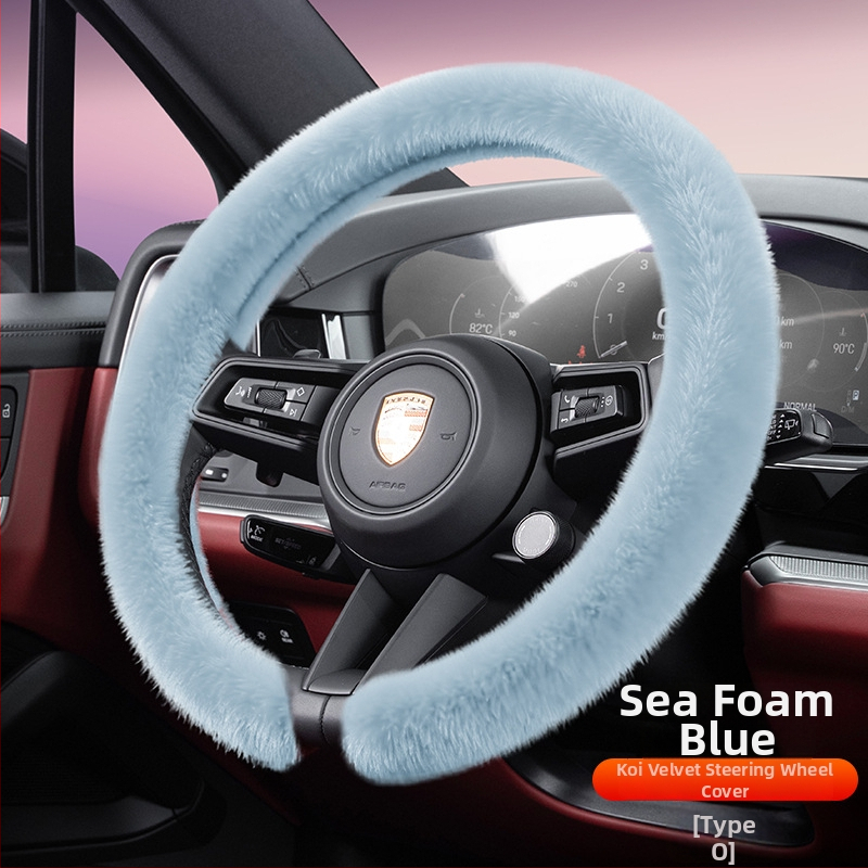 Husă de volan din velur, Cool Car Jun, potrivită pentru toate anotimpurile, compatibilă cu majoritatea volanelor, instalare universală