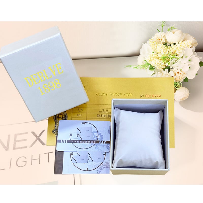 DEBLVE Κουτί Ρολογιών από Μιμητικό Δέρμα με Καπάκι στην Κορυφή, Εκτυπωμένο Λογότυπο, Προσαρμοστικό Δώρο Κουτί