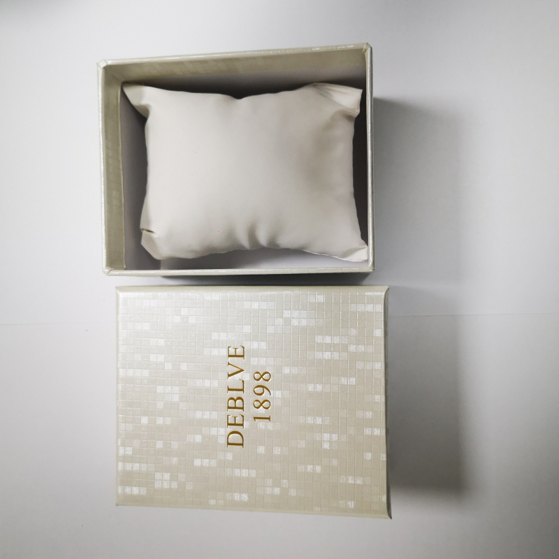 DEBLVE Κουτί Ρολογιών από Μιμητικό Δέρμα με Καπάκι στην Κορυφή, Εκτυπωμένο Λογότυπο, Προσαρμοστικό Δώρο Κουτί