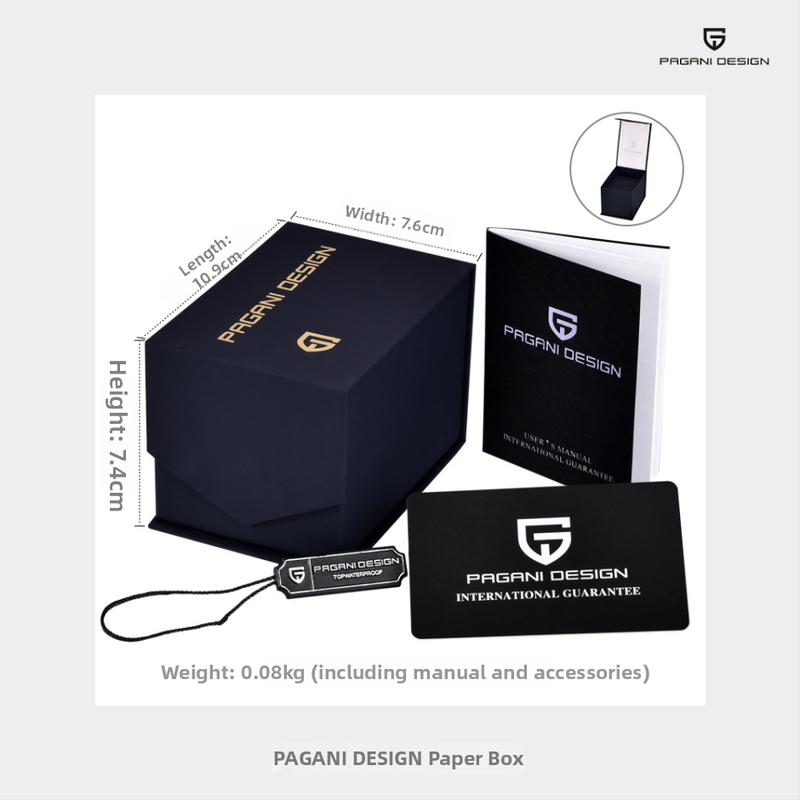 PAGANI DESIGN krabička na hodinky s tlačou loga a prispôsobením, 100 ks