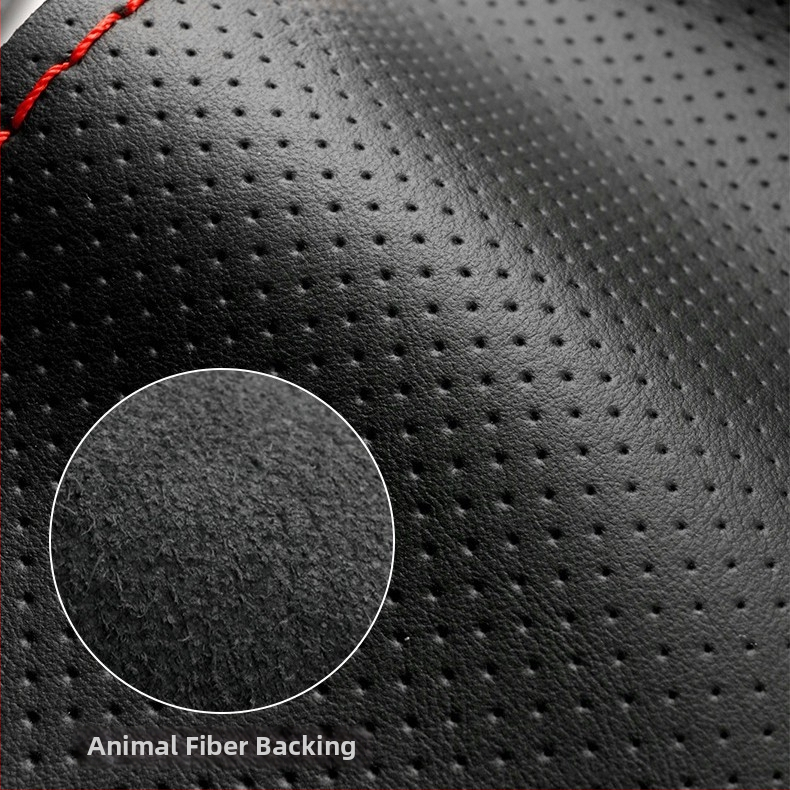 Husă de volan cusută manual - Piele de vițel din primul strat, absorbantă la transpirație, respirabilă, antiderapantă