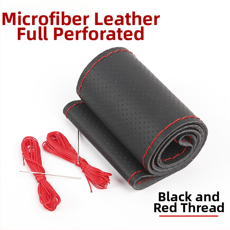 Husă de volan cusută manual - Piele de vițel din primul strat, absorbantă la transpirație, respirabilă, antiderapantă