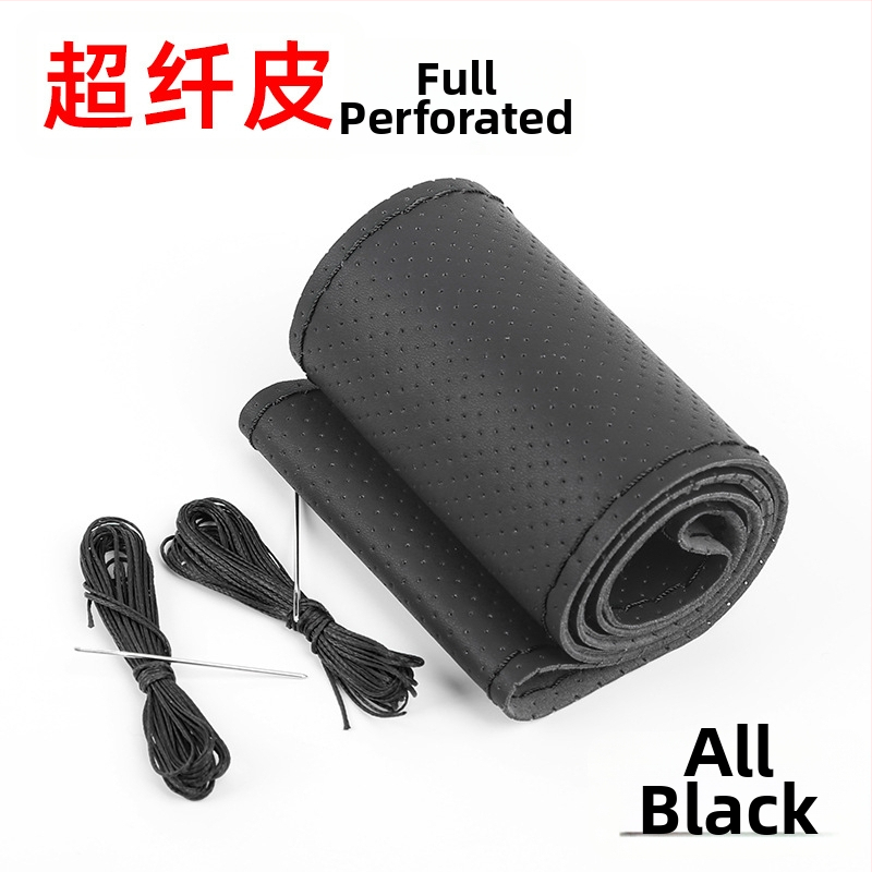 Husă de volan cusută manual - Piele de vițel din primul strat, absorbantă la transpirație, respirabilă, antiderapantă