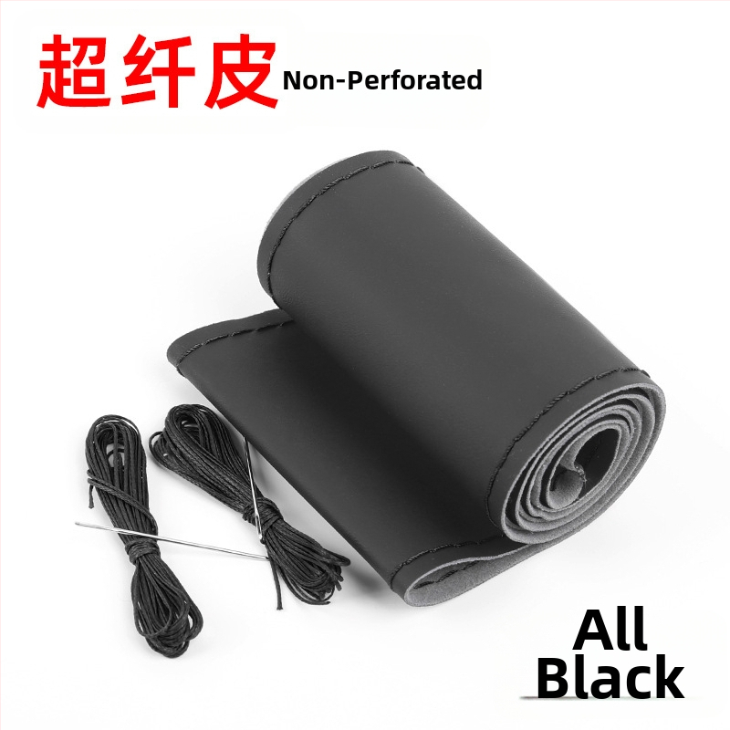 Husă de volan cusută manual - Piele de vițel din primul strat, absorbantă la transpirație, respirabilă, antiderapantă