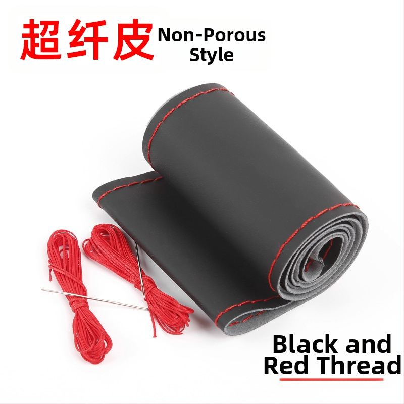 Husă de volan cusută manual - Piele de vițel din primul strat, absorbantă la transpirație, respirabilă, antiderapantă