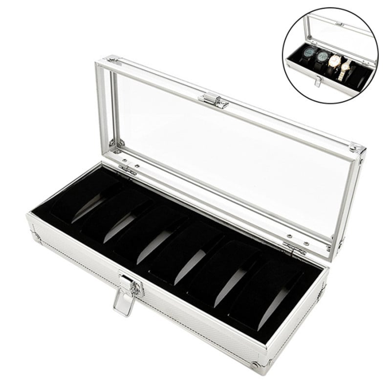 Kutija za satove s prozorom, PVC-aluminijska konstrukcija, organizator sa 6 pretinaca; pakiranje: 30 komada; porijeklo: Jinhua, Zhejiang