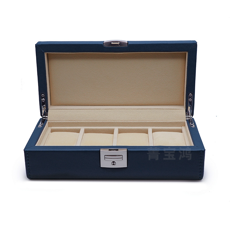 Kutija za čuvanje satova sa četiri pretinca, drvena konstrukcija, prilagodljivo, pakiranje za nakit