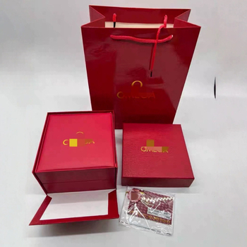 Cutie ceas Omega De Ville, piele PU, cutie cadou, model Ou family