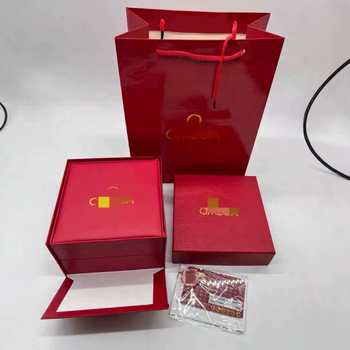 Cutie ceas Omega De Ville, piele PU, cutie cadou, model Ou family