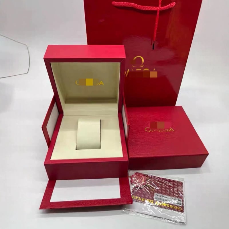 Cutie ceas Omega De Ville, piele PU, cutie cadou, model Ou family