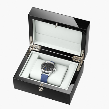 Drvena kutija za satove s preklopnim poklopcem, lakirani završetak, kutija za nakit, okruglo zaključavanje, prilagodljivo