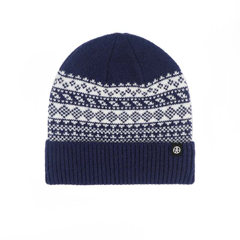 Плетена зимна шапка Fair Isle с жакардов принт за жени, многофункционална, топла, за дейности на открито, дебела, покрива за глава, с качулка и предпазител за уши