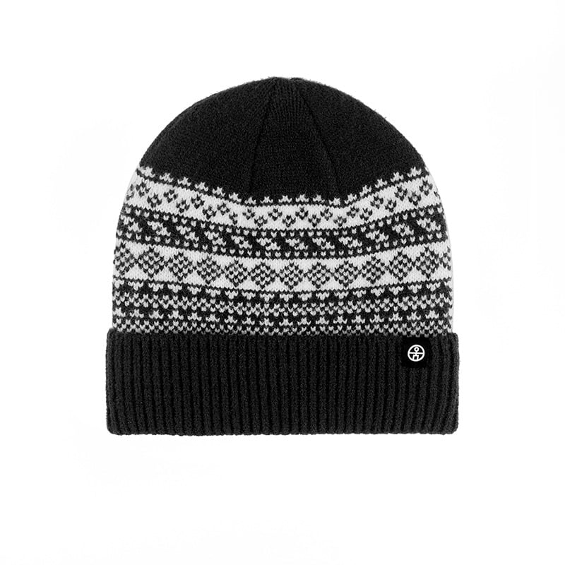 Плетена зимна шапка Fair Isle с жакардов принт за жени, многофункционална, топла, за дейности на открито, дебела, покрива за глава, с качулка и предпазител за уши