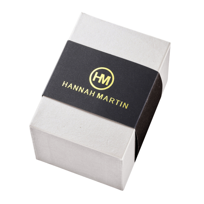 Hannah Martin kutija za satove s otisnutim logom, mogućnost prilagodbe, licencirani privatni brend, pakiranje 100 kom.
