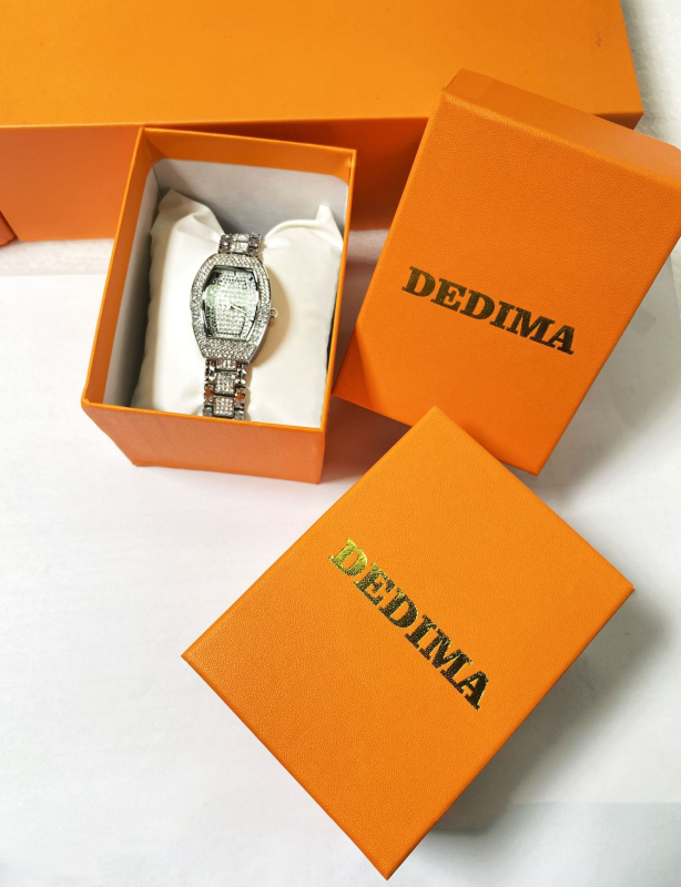 Cutie pentru ceasuri pătrată, finisaj metalic (Pachet: 100 buc.; imprimare logo; personalizare procesare; etichetă privată licențiată; Listare primăvara 2023)