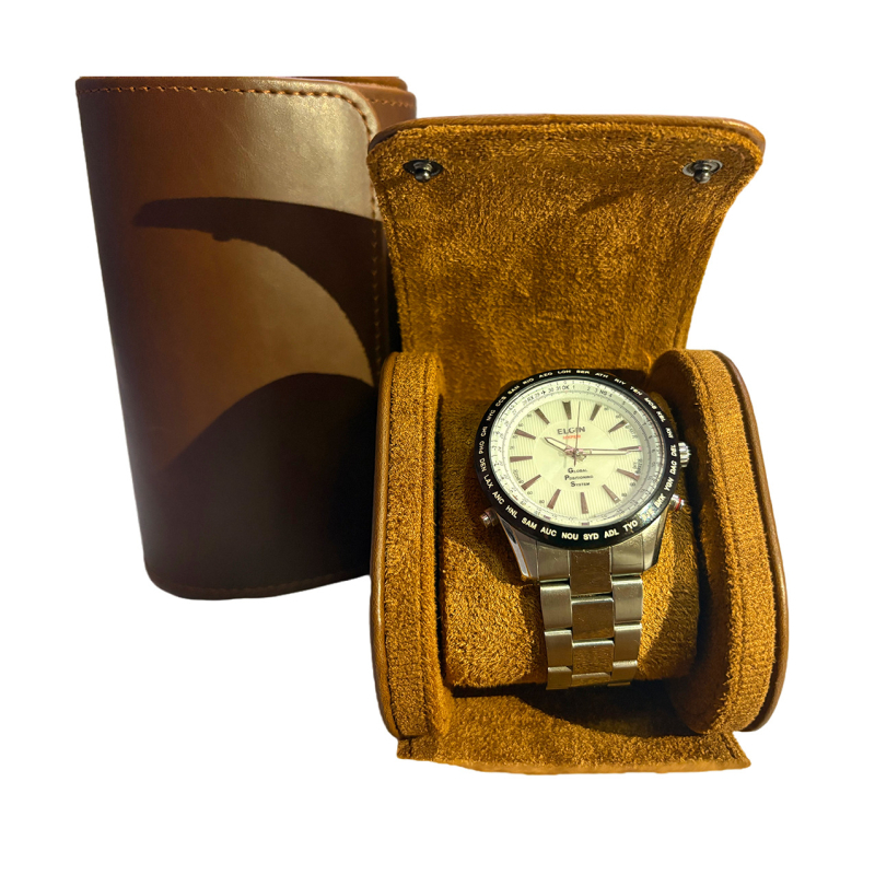 Cutie portabilă de afișare a ceasurilor din piele PU, cu logo personalizabil, piele multicoloră și design arcuit