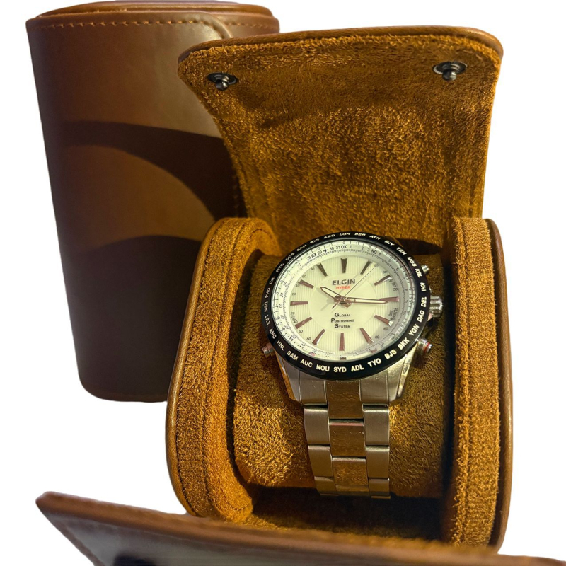 Cutie portabilă de afișare a ceasurilor din piele PU, cu logo personalizabil, piele multicoloră și design arcuit