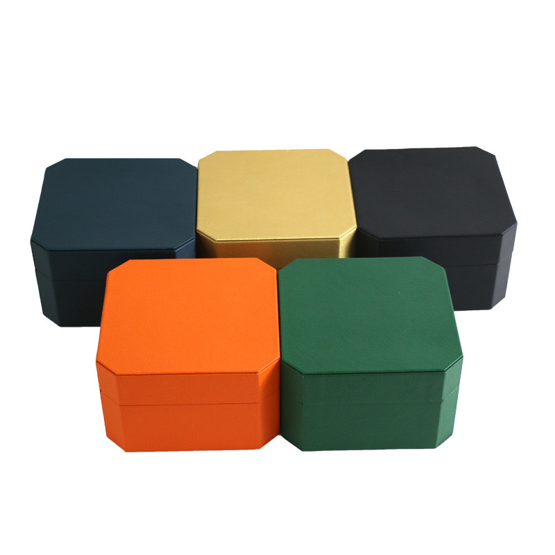 Cutie pentru ceas din PU, octagonală, lucrată manual, ambalaj pentru bijuterii și cadouri