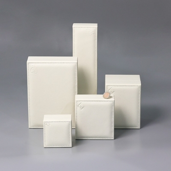 Set de cutii pentru bijuterii cu textură litchi; cutii pentru inele și pandantive; cutie din plastic pentru ambalare; Birch