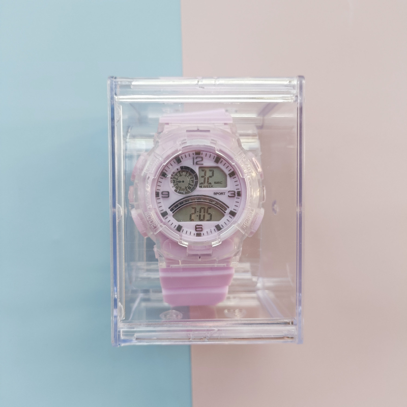 Ceas sport multifuncțional unisex cu afișaj numeric, mecanism electronic, rezistent la apă, carcasă ABS, curea PVC (afișaj numeric; mecanism electronic; rezistent la apă; carcasă ABS; curea PVC)