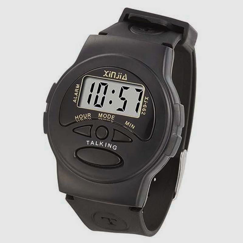 Ceas vorbitor XJ662, mișcare electronică, cadran pătrat de 42 mm, alarmă, calendar și afișaj 24 de ore