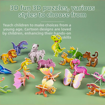 3D putukate pusle lastele, DIY paberi komplekt, 4-6 aastat