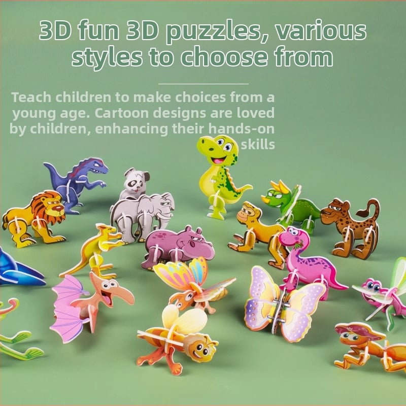 3D putukate pusle lastele, DIY paberi komplekt, 4-6 aastat