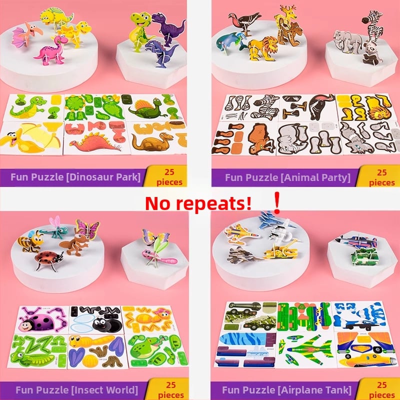 3D putukate pusle lastele, DIY paberi komplekt, 4-6 aastat