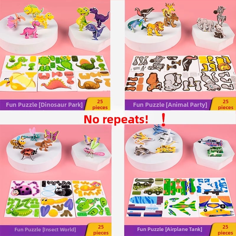 3D putukate pusle lastele, DIY paberi komplekt, 4-6 aastat