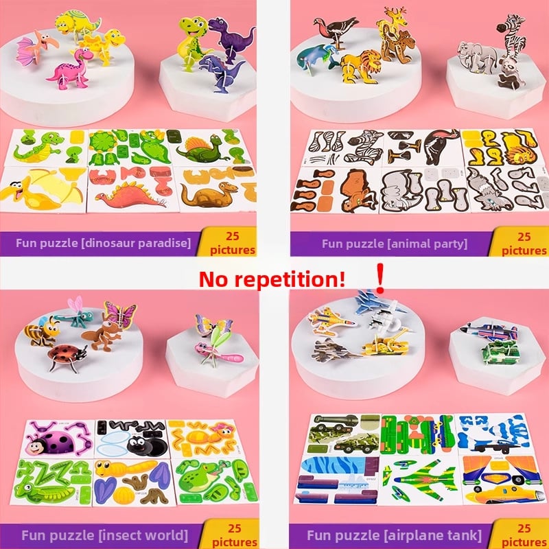 3D putukate pusle lastele, DIY paberi komplekt, 4-6 aastat