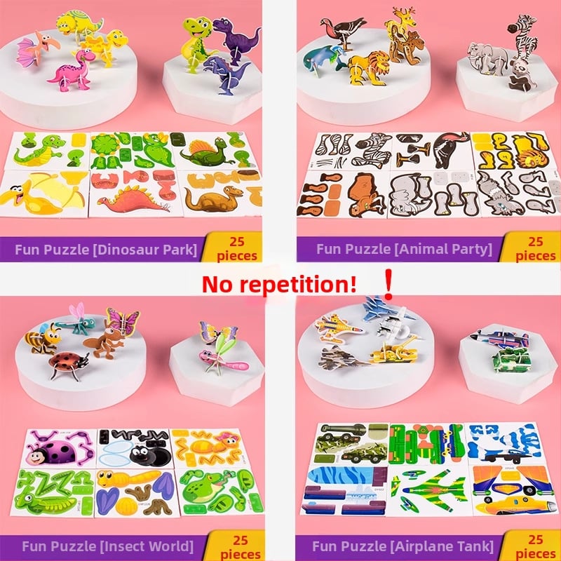 3D putukate pusle lastele, DIY paberi komplekt, 4-6 aastat