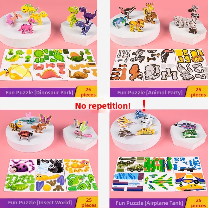 3D putukate pusle lastele, DIY paberi komplekt, 4-6 aastat