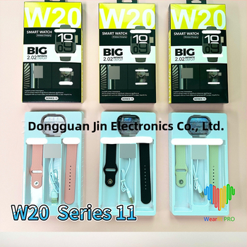 Smartwatch W20 Series 11 – Bluetooth hívások, valós idejű pulzusmérés, TFT kijelző, mindennapos vízállóság, vezeték nélküli töltés