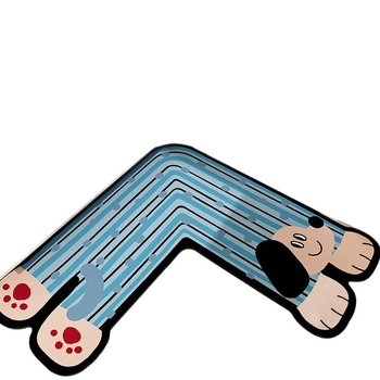 Covor de baie în formă de L, absorbant, anti-alunecare, cu model animale desen animate, lavabil