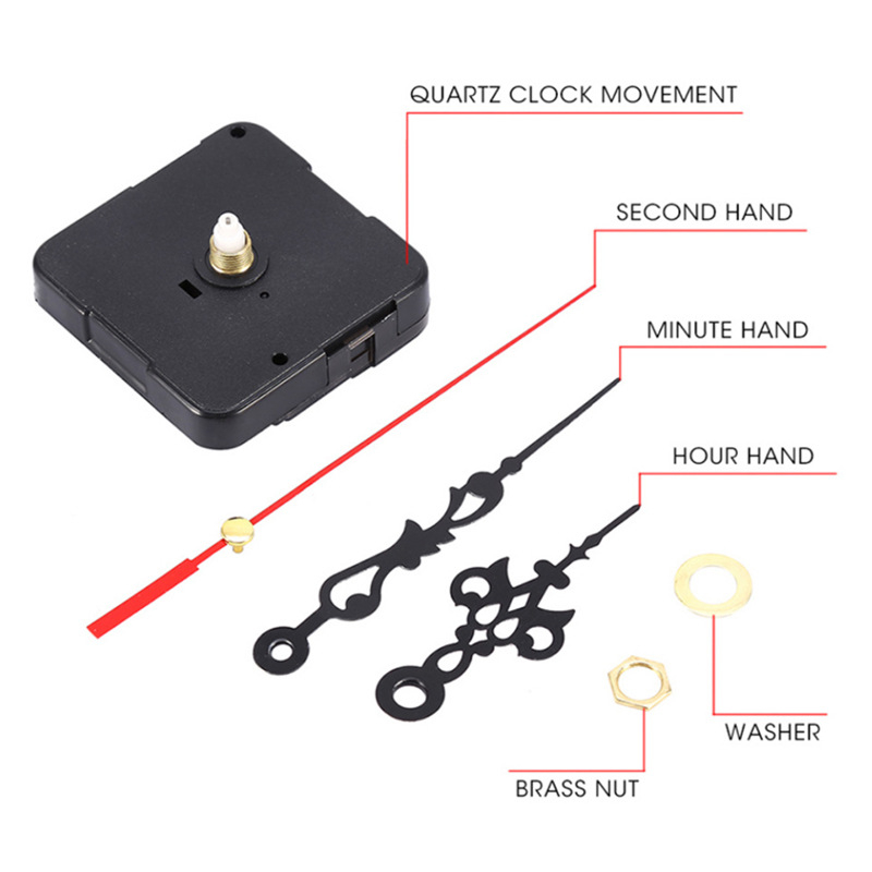 Кварцов часовников механизъм за DIY проекти за кръстат бод, безшумен режим, пластмасов корпус, модерен минималистичен стил