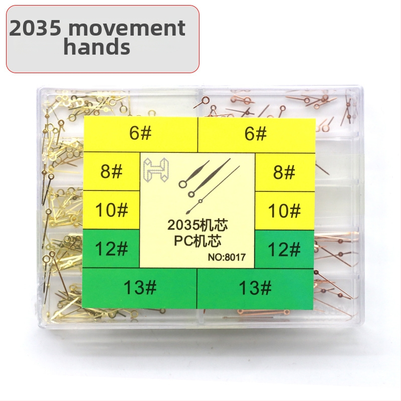 2035 mehhanismiga kellakäe komplekt, luminoosed käed: tunni-, minuti- ja sekundikäed; kolmetäieline disain; PC SL68-iga ühilduv, mudel 8017