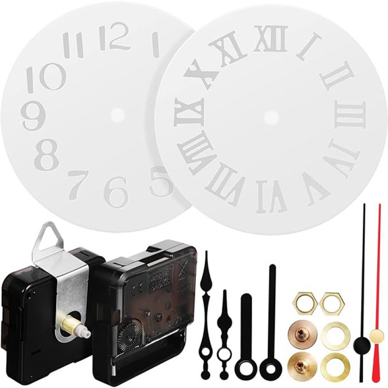 Кварцов механизъм за стенен часовник, пластмасов корпус, безрамков дизайн, с плавно движение на секундната стрелка