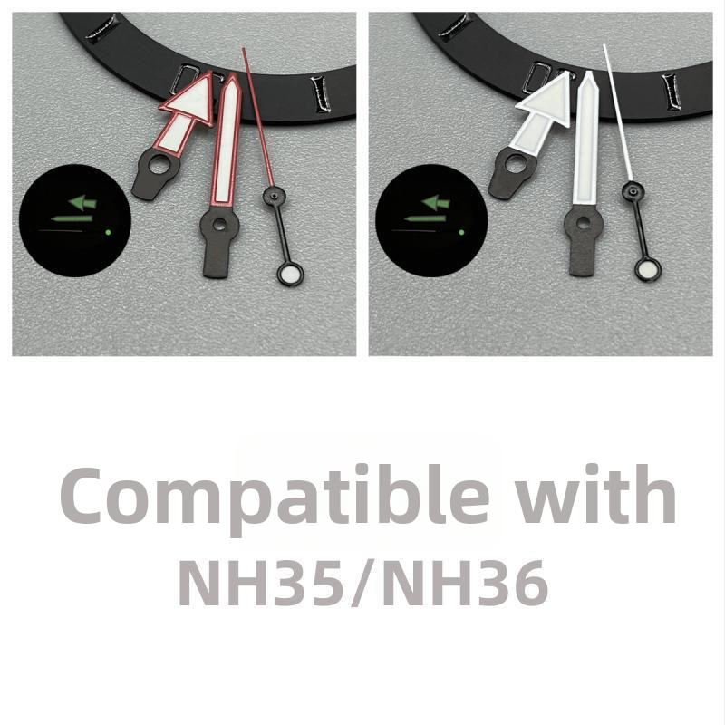 Kella käed rüütli stiilis NH35-36-38-70-71-72 mehhanismidele – ultra helendavad