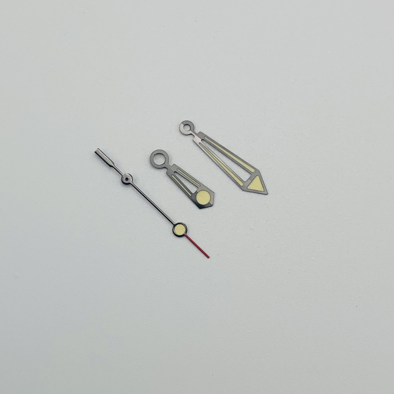 NH35 pulksteņa rādītāji, C3 luminozoši, ūdensizturīgi līdz 300 m, Seiko rezerves daļas, iepakojumā 100 gab.