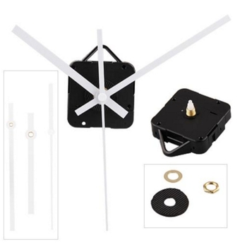 Кварцов комплект за стенен часовник с бели стрелки, пластмасов корпус, с включена кука, печат на лого, пакет от 500 бр