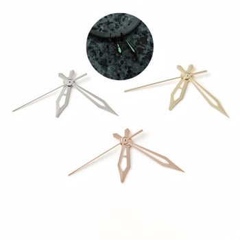 Laikrodžio rodyklės NH35 mechanizmui, išplėstiniai kardinės formos rodyklės, trys rodyklės, šviesos skleidžiančios