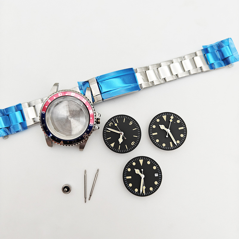 Sada puzdier na hodinky v štýle Submariner, upravené puzdro, svietiaci ciferník, kompatibilný s pohonom 2813/8215