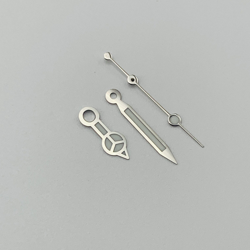 Mâini de ceas în stil Mercedes, din oțel inoxidabil, luminoase, compatibile cu mecanisme NH35/NH36