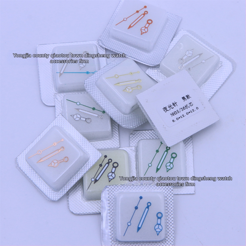 Valgustuvad kolmekäelised kellakäed NH35/NH36 mehhanismidele – tunni-, minuti- ja sekundikäe asendamine