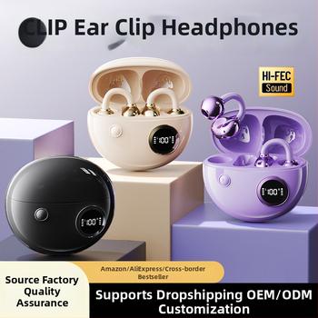 Csontvezetéses klip-on Bluetooth fejhallgató, kényelmes hosszú viselethez, 4–8 órás akkumulátor-üzemidő, Bluetooth 5.4, 10 m hatótávolság, IPX4 vízálló