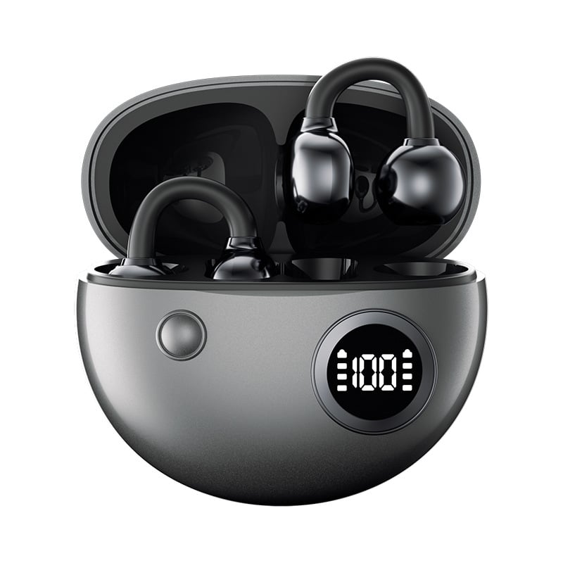 Csontvezetéses klip-on Bluetooth fejhallgató, kényelmes hosszú viselethez, 4–8 órás akkumulátor-üzemidő, Bluetooth 5.4, 10 m hatótávolság, IPX4 vízálló