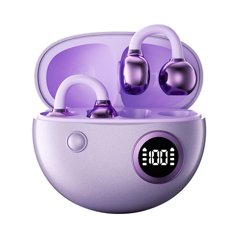 Csontvezetéses klip-on Bluetooth fejhallgató, kényelmes hosszú viselethez, 4–8 órás akkumulátor-üzemidő, Bluetooth 5.4, 10 m hatótávolság, IPX4 vízálló